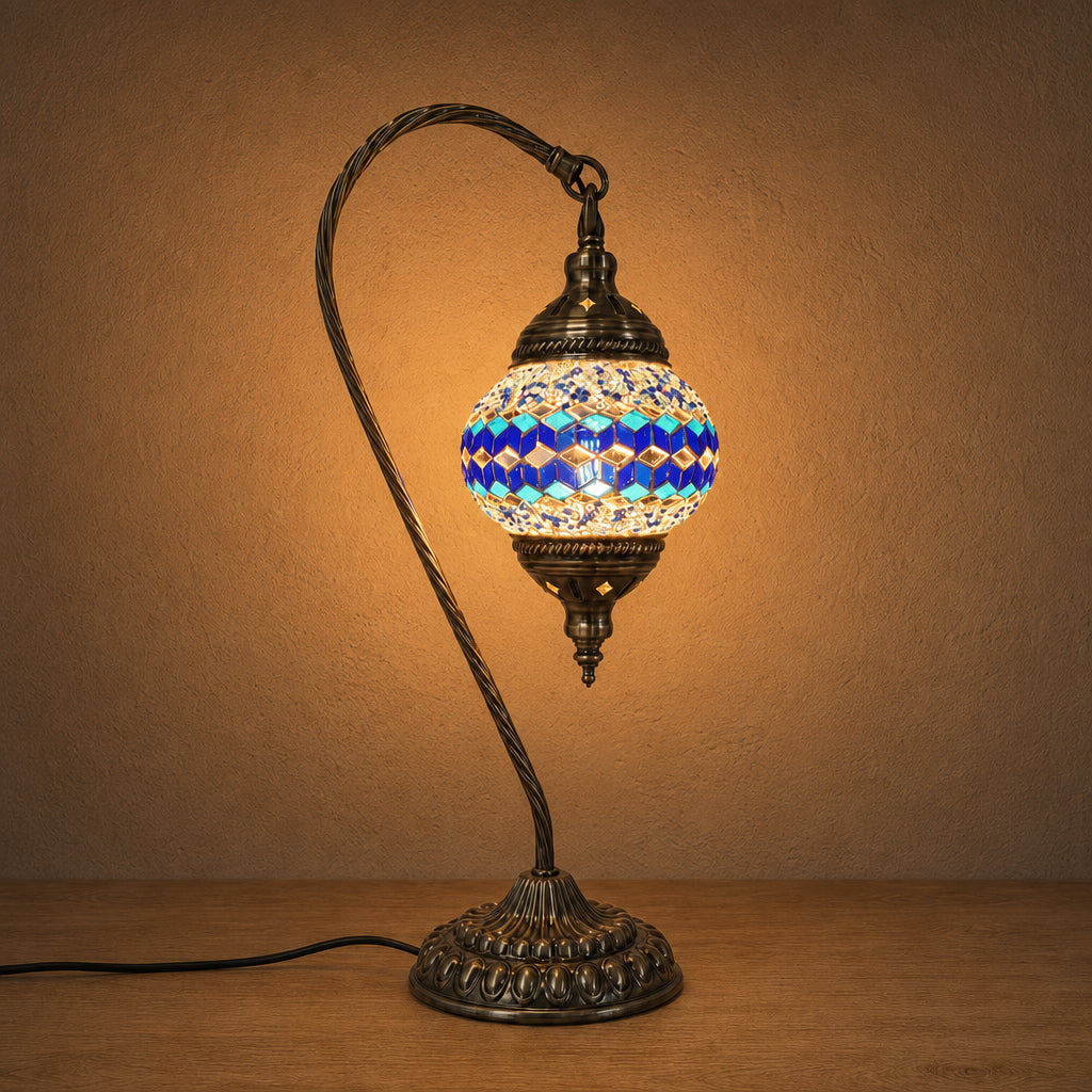 Swan Lamps Mosaics - Blue Triangle