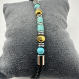 Titanium & Turquoise Leather Bracelet – IAB-B6