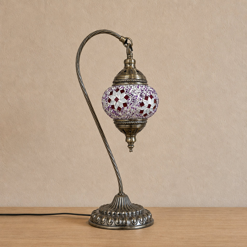 Swan Lamps Mosaics - Pink Red Flower