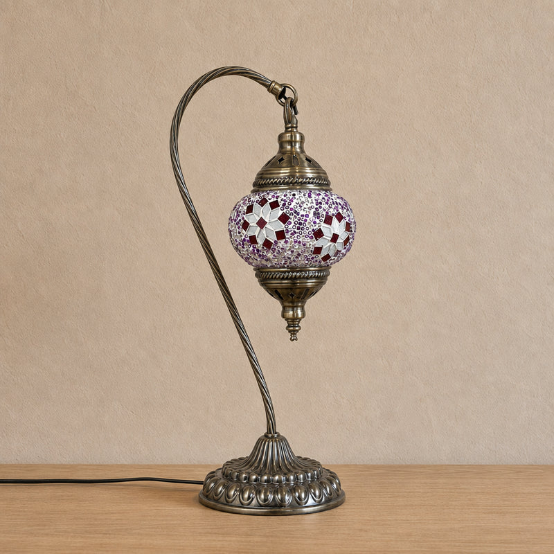Swan Lamps Mosaics - Pink Red Flower