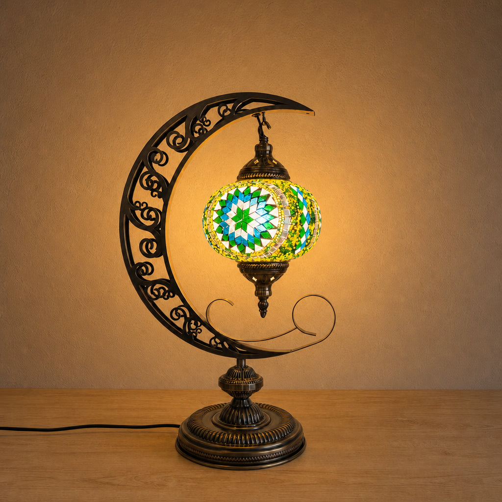 Crescent Moon Lamps - Yellow Star