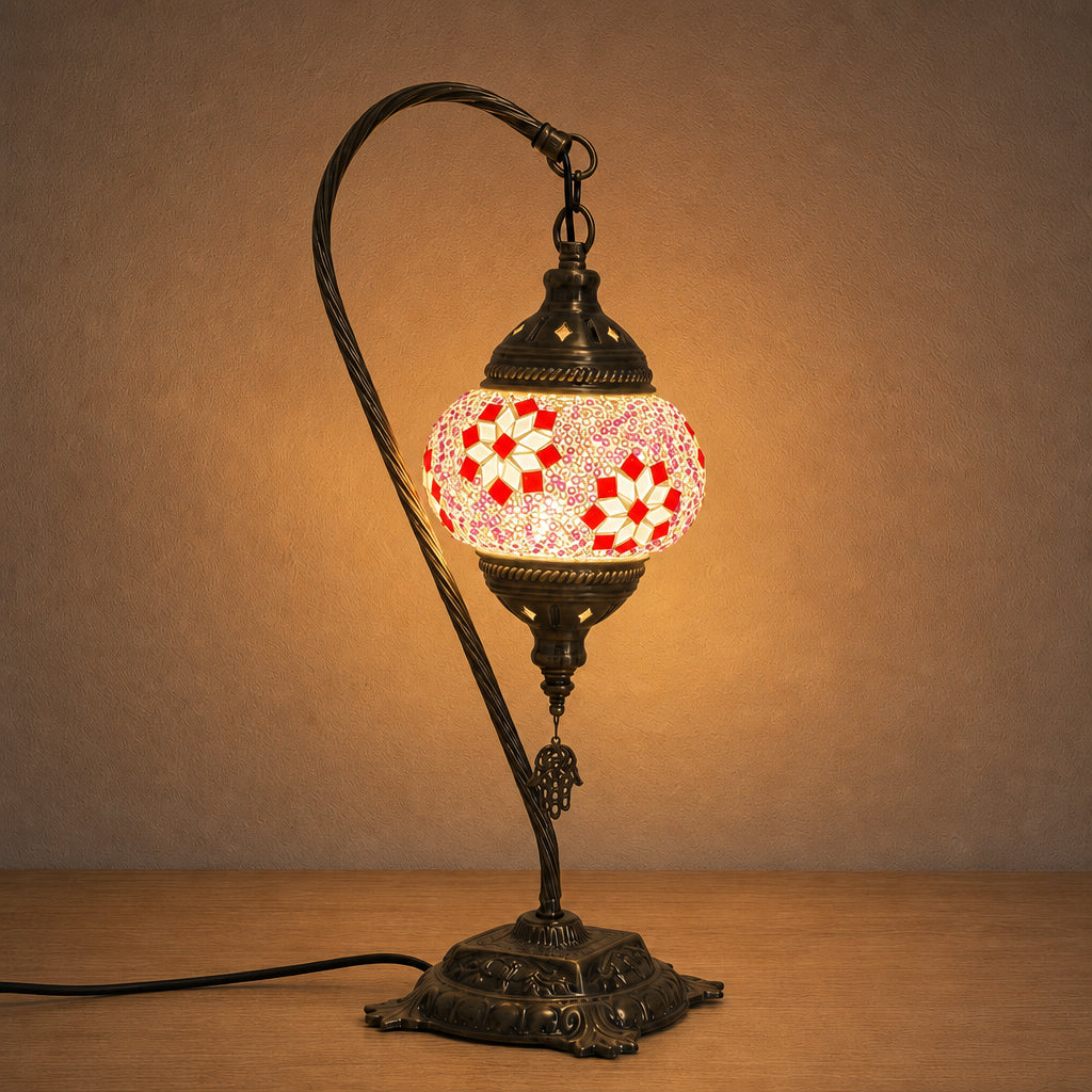 Swan Lamps - Pink Red Flower