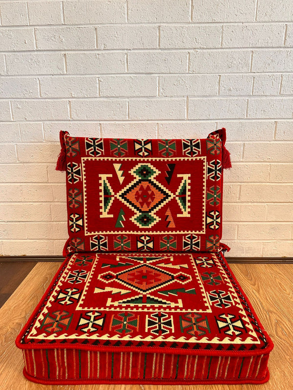 Single Cushion Set (  Red  Rhombus )