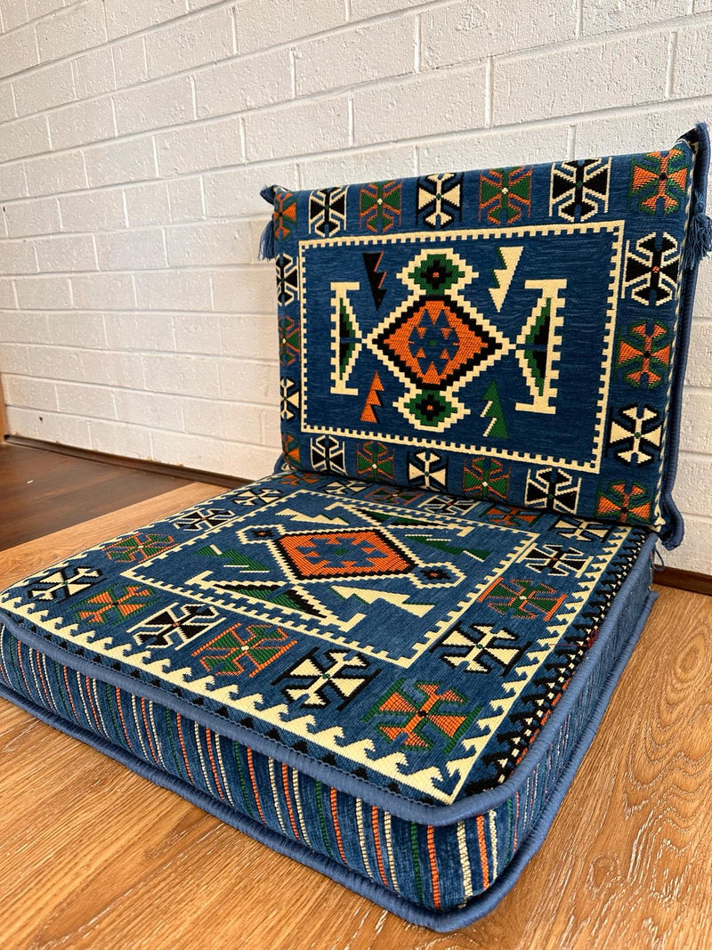 Single Cushion Set ( Blue Rhombus )