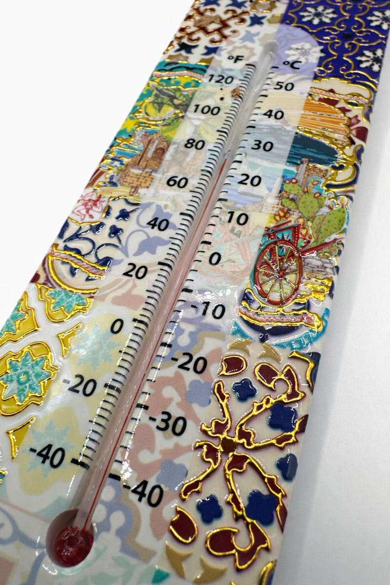 Decorative Wall Thermometer with Mosaic Tile Design