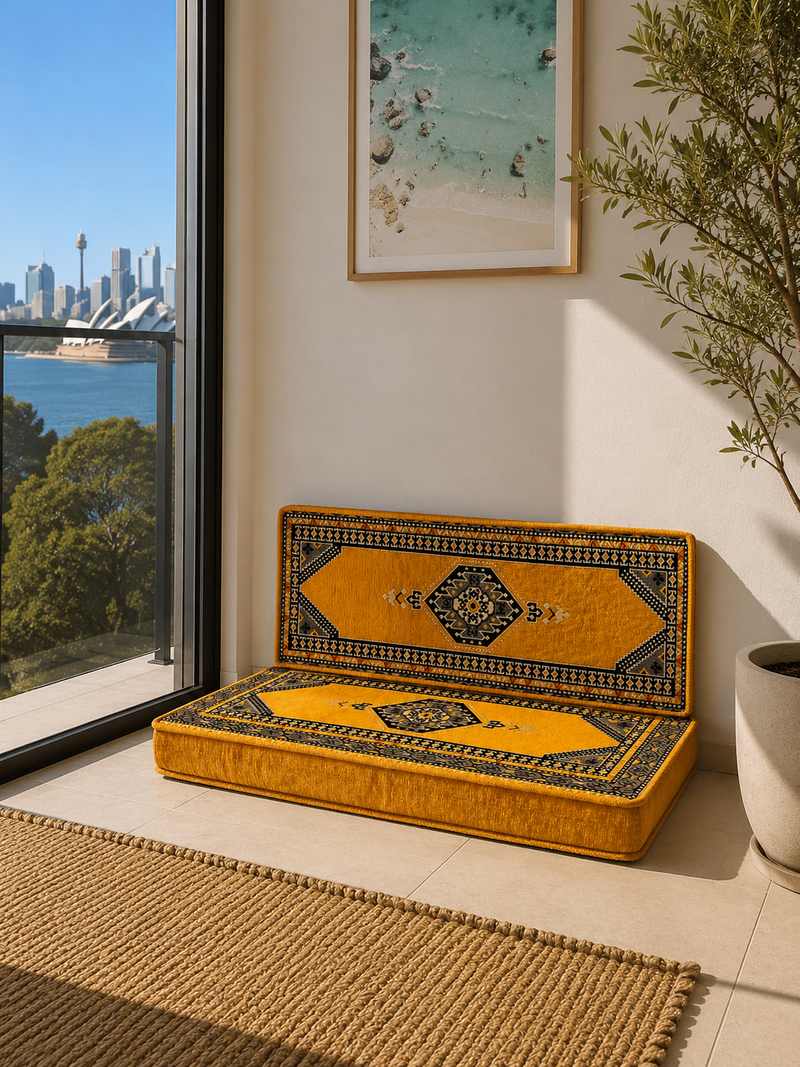 Double Cushion Set - Yellow Palace