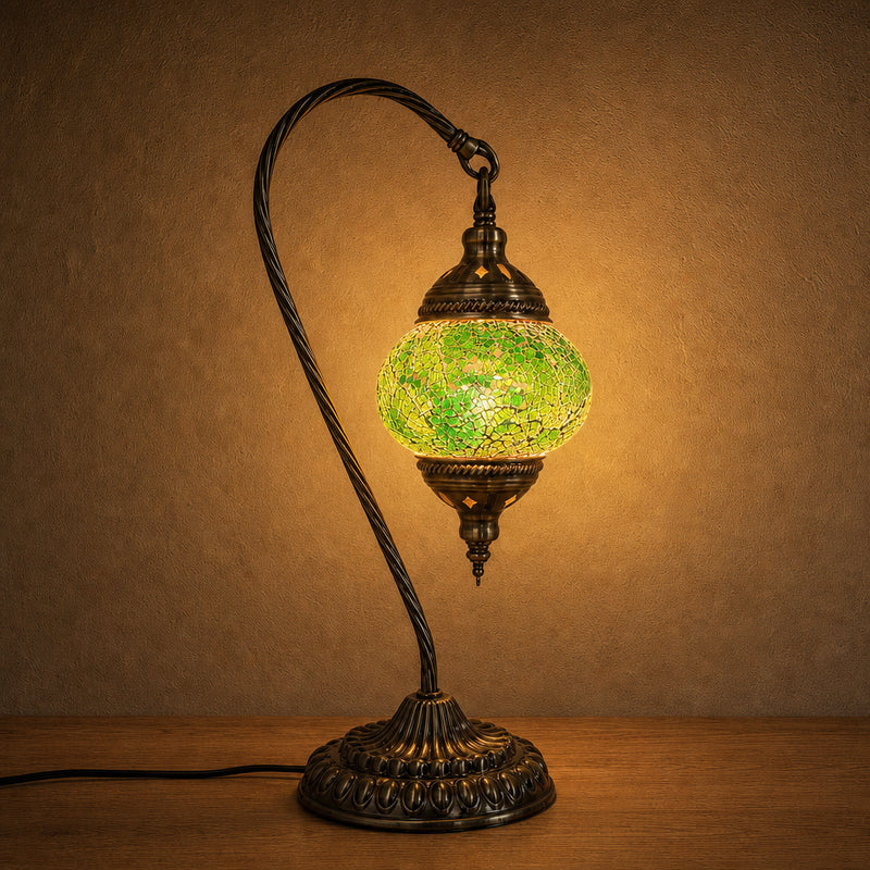 Swan Lamps Mosaics - Green Crackle