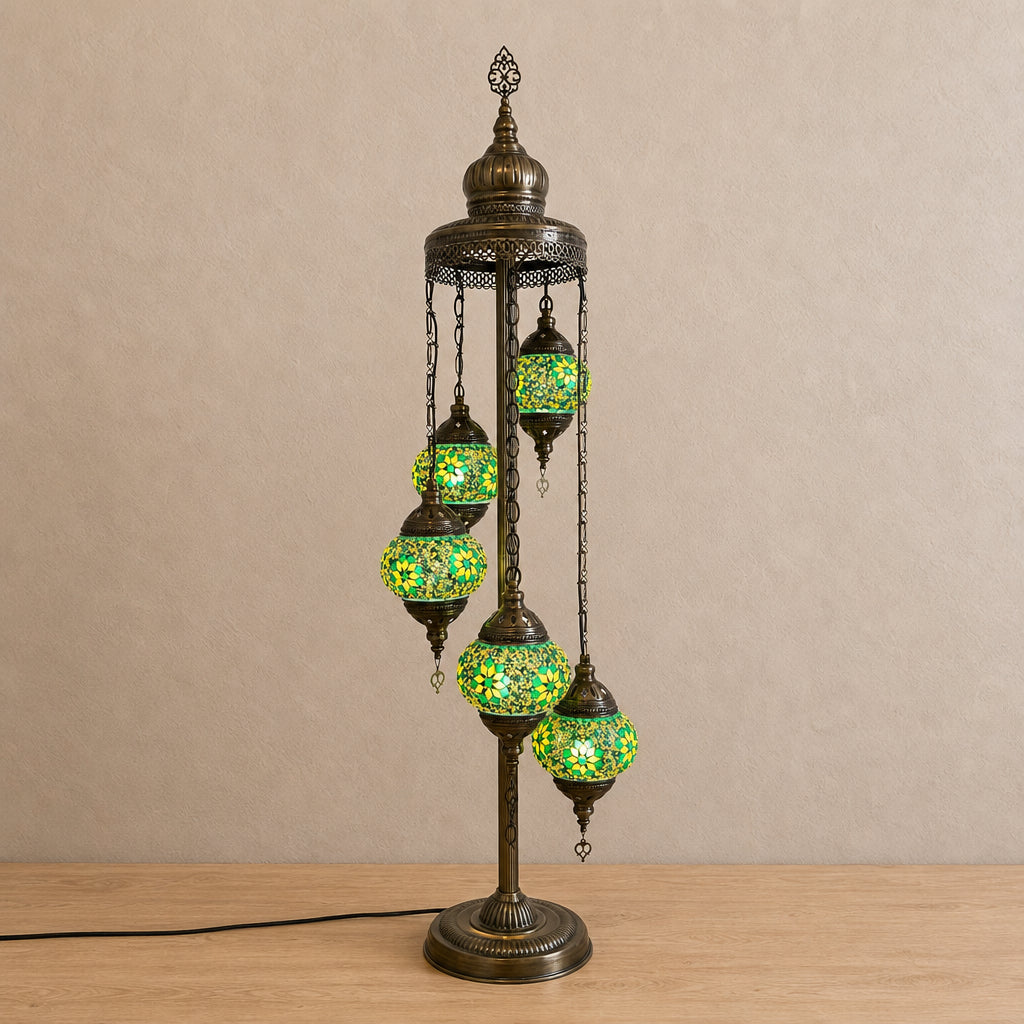 Turkish Floor Lamp with 5 Globes - FG