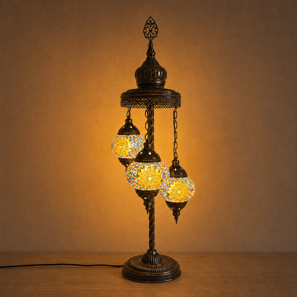 Turkish Floor Lamp with 3 Globes - RY