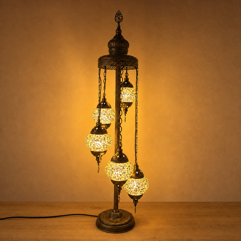 Turkish Floor Lamp with 5 Globes - C3Y