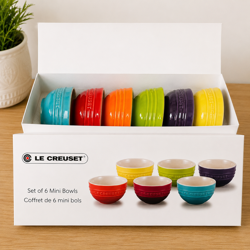 Le Creuset Rainbow Mini Bowl Set of 6 Stoneware