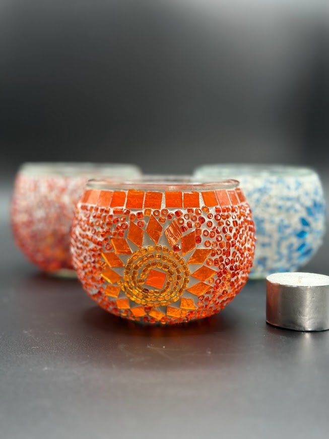 Mosaic Candle Holder Sunflower