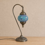 Swan Lamps Mosaics - Aqua Crackle