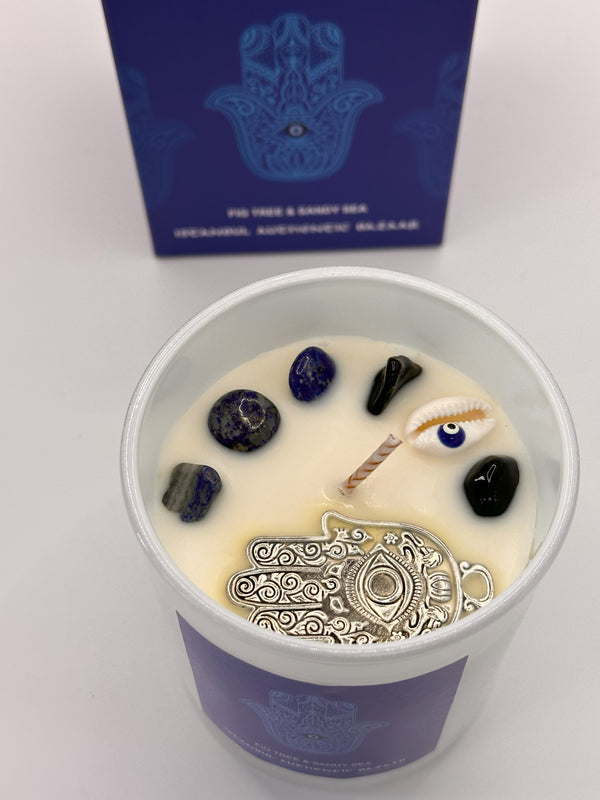 Evil Eye Protection Candle- Fig Tree Sandy Sea 8 OZ