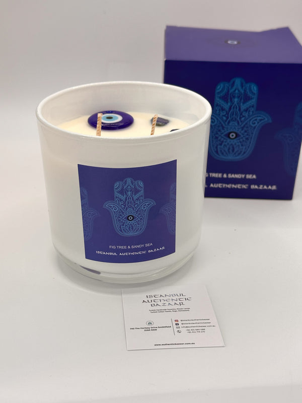 Evil Eye Protection Candle- Fig Tree Sandy Sea 14 OZ