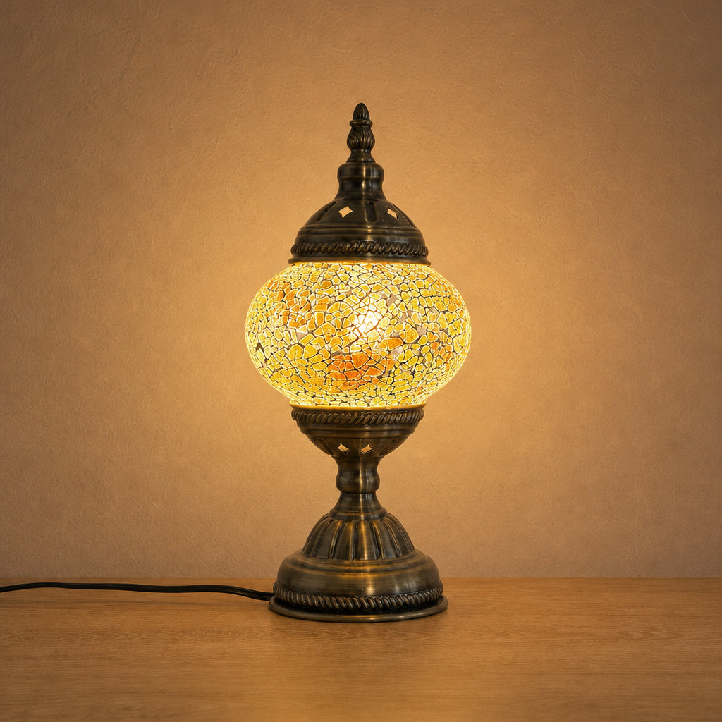 Table Lamps- Yellow Crackle