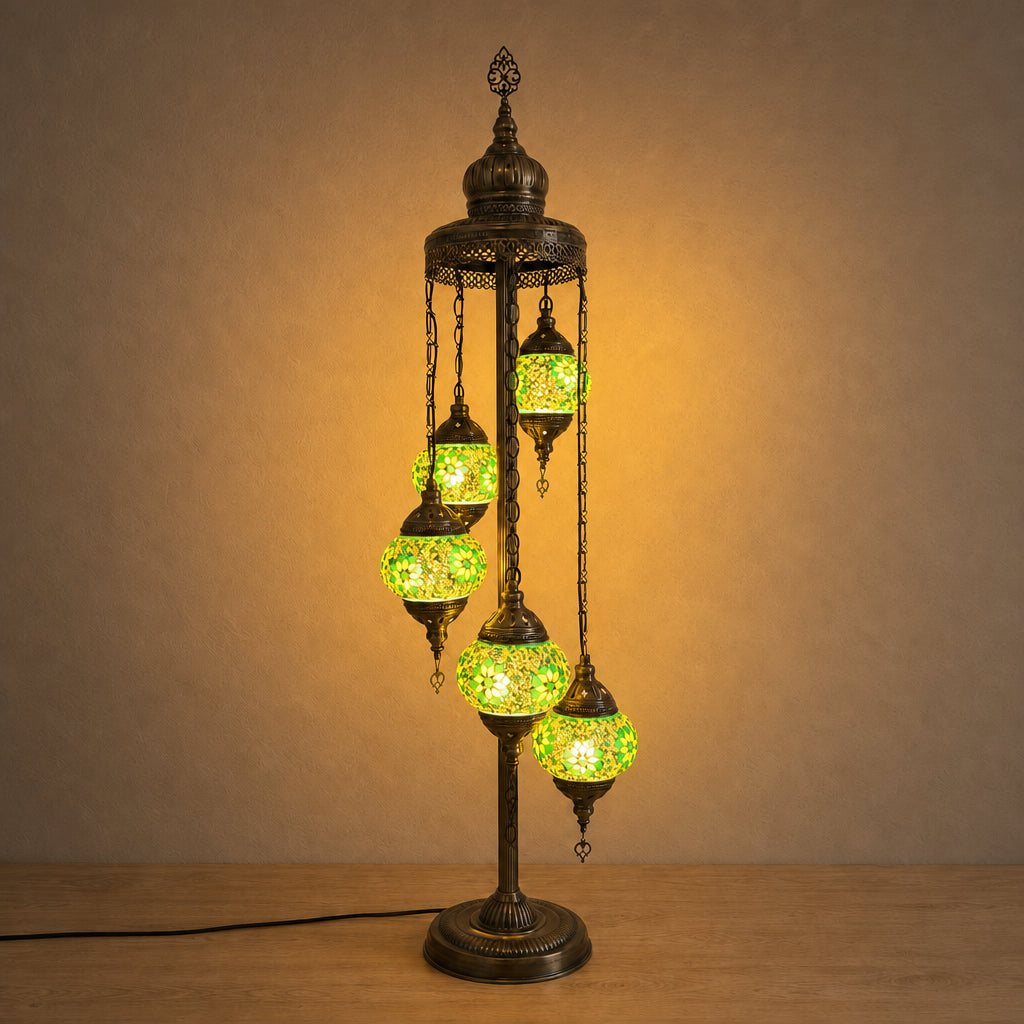 Turkish Floor Lamp with 5 Globes - FG