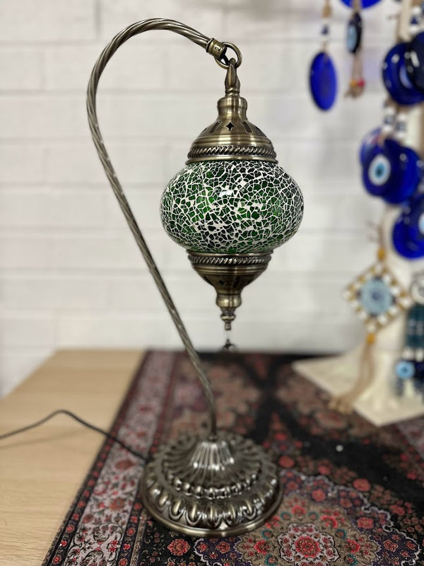 Swan Lamps Mosaics -Green Crackle