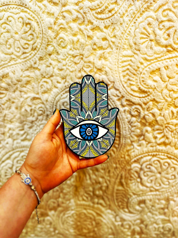 Hamsa Hand - Green&Yellow