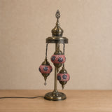 Turkish Floor Lamps 3 Pieces - Red-Blue Flower