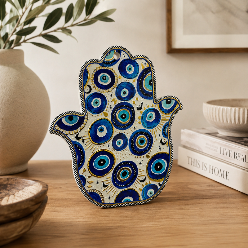 Evil Eye Hamsa Decor with Stand