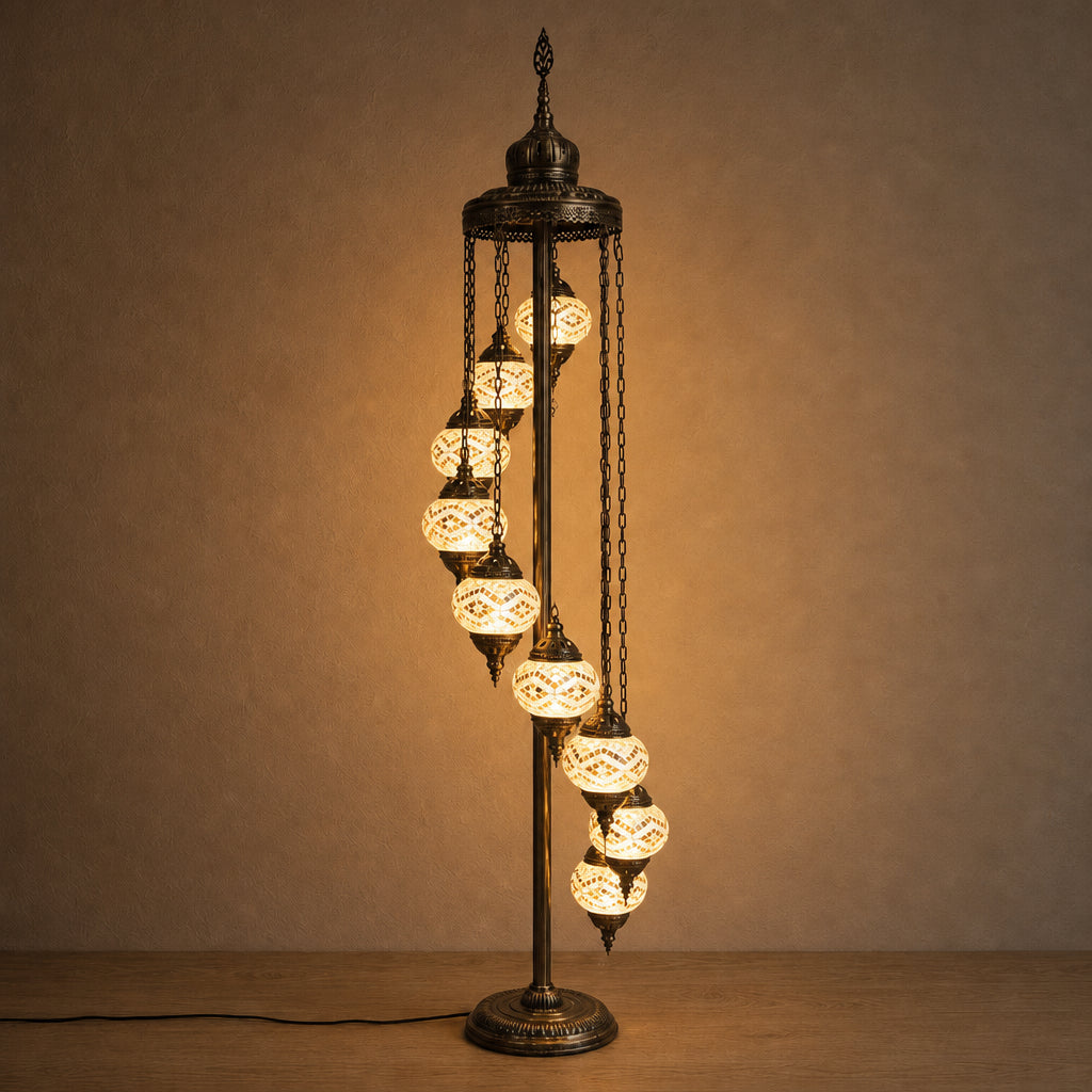 Turkish Floor Lamp with 9 Globes