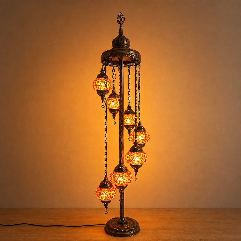 Turkish Floor Lamp with 7 Globes - FO