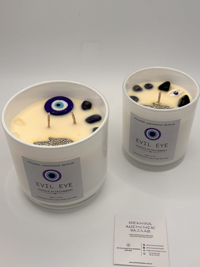 Evil Eye Protection Candle- Jungle Attachment  14 OZ