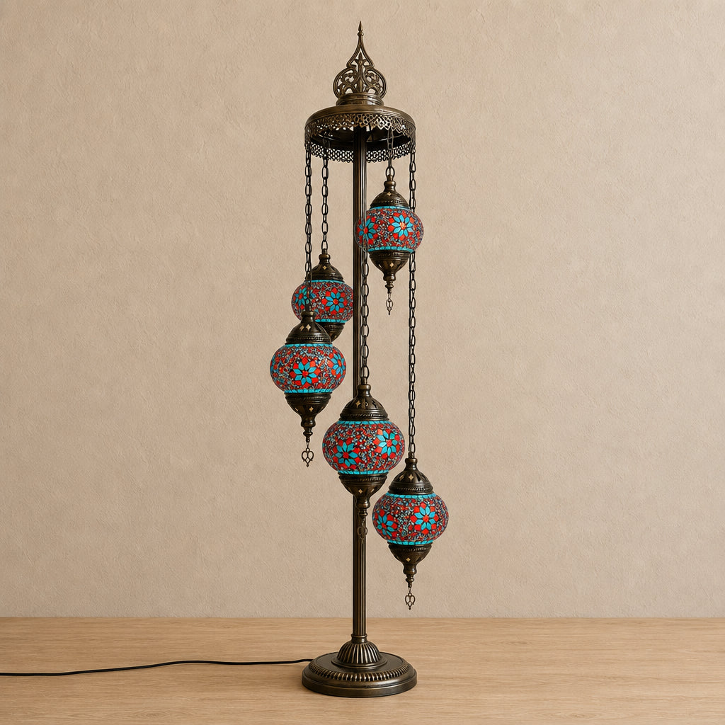 Turkish Floor Lamp with 5 Globes - FC