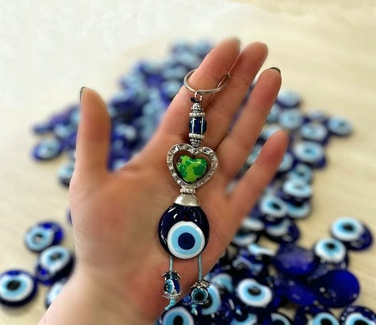 Evil Eye Keyring Heart Design