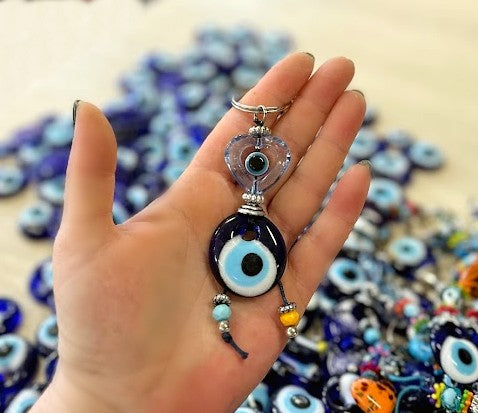 Evil Eye Keyring Heart Design