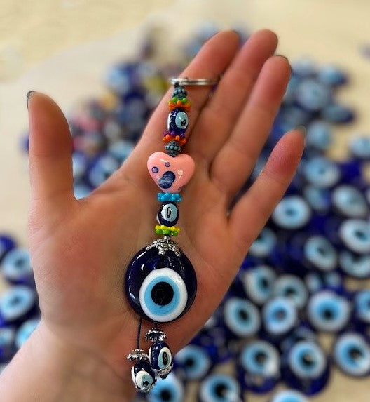 Evil Eye Keyring Heart Design