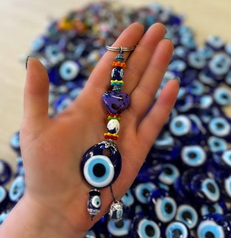Evil Eye Keyring Heart Design