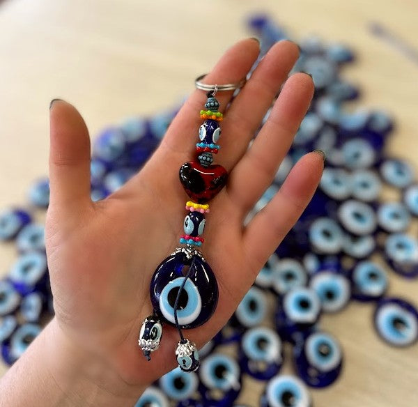 Evil Eye Keyring Heart Design