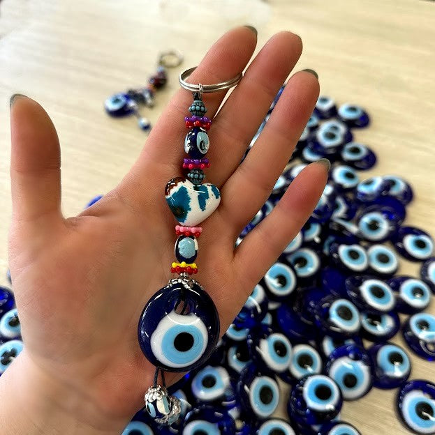 Evil Eye Keyring Heart Design