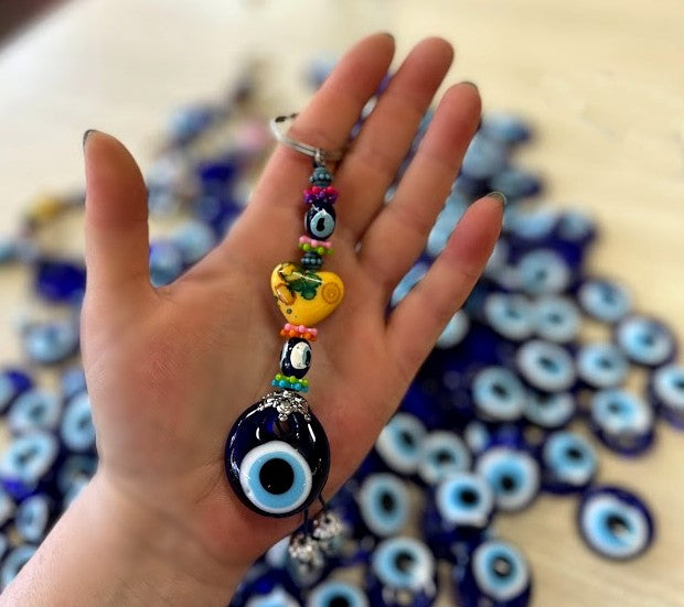 Evil Eye Keyring Heart Design