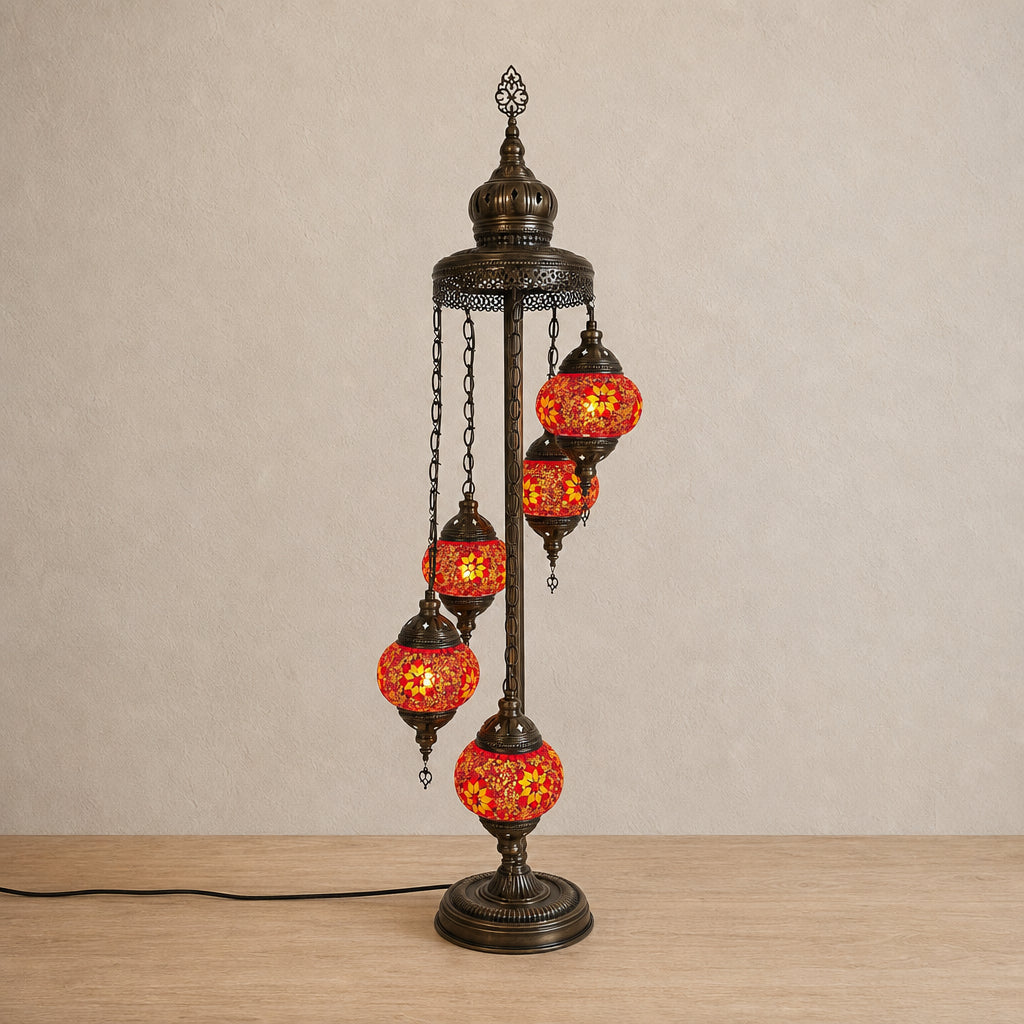 Turkish Floor Lamp with 5 Globes - FO