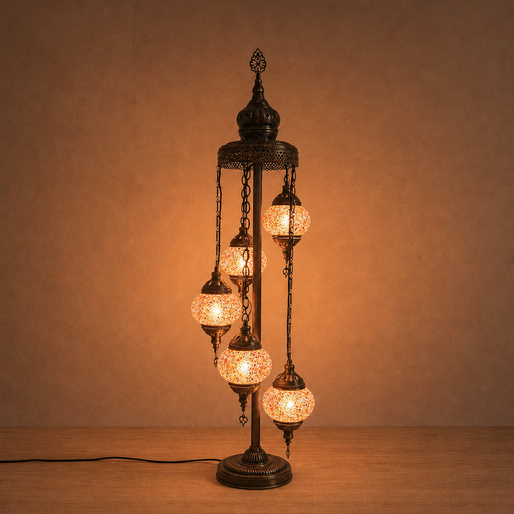Turkish Floor Lamp with 5 Globes - CR2
