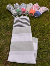 Turkish Cotton Towel - Marine Grey