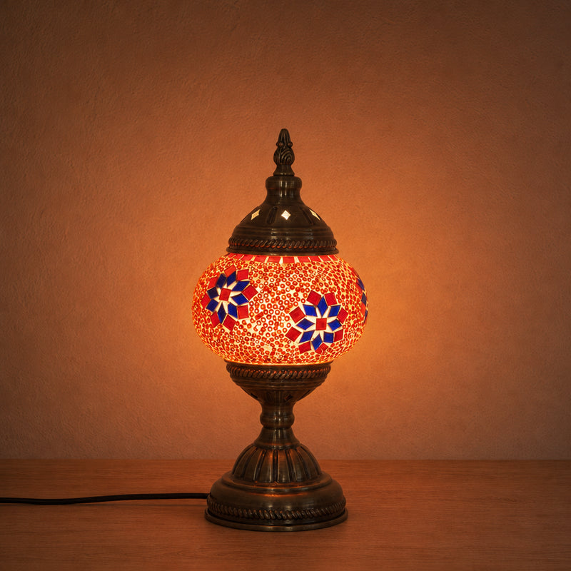 Table Lamps - Red-Blue Flower