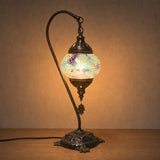 Swan Lamps - Blue Crackle