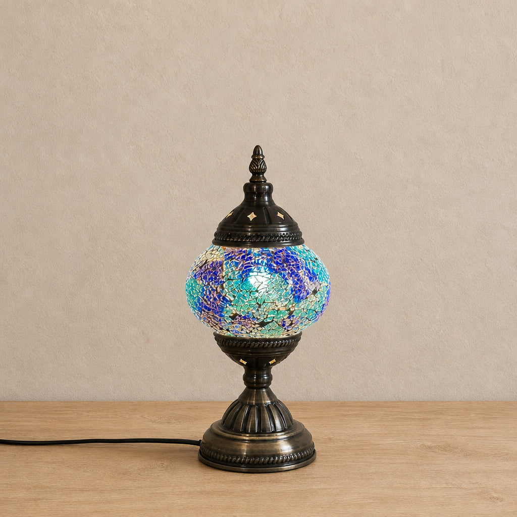 Table Lamp - Blue Crackle