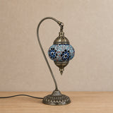 Swan Lamps Mosaics - Aqua Red Flower