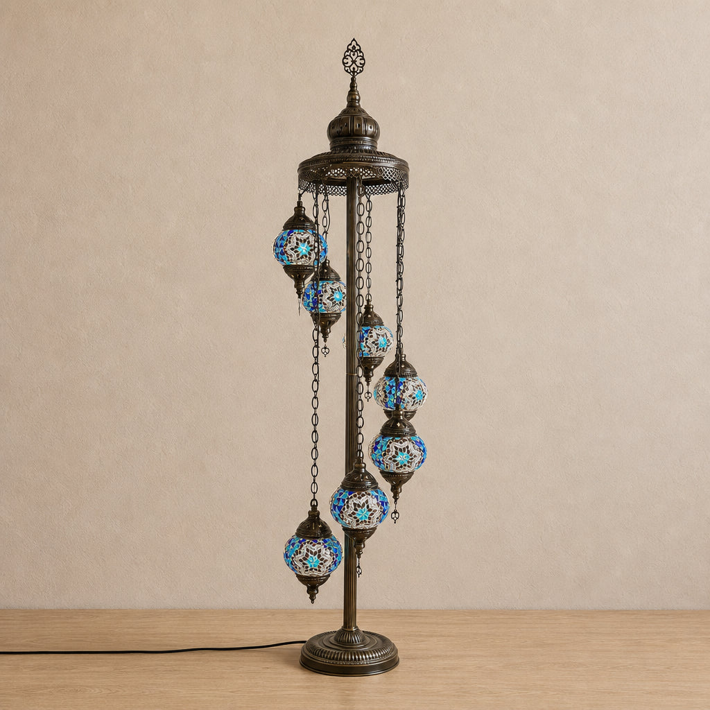Turkish Floor Lamp with 7 Globes - SBW
