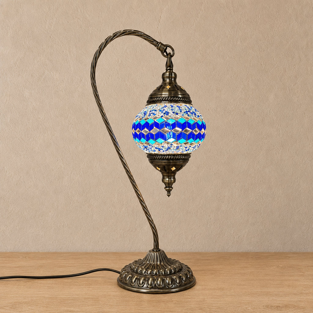 Swan Lamps Mosaics - Blue Triangle