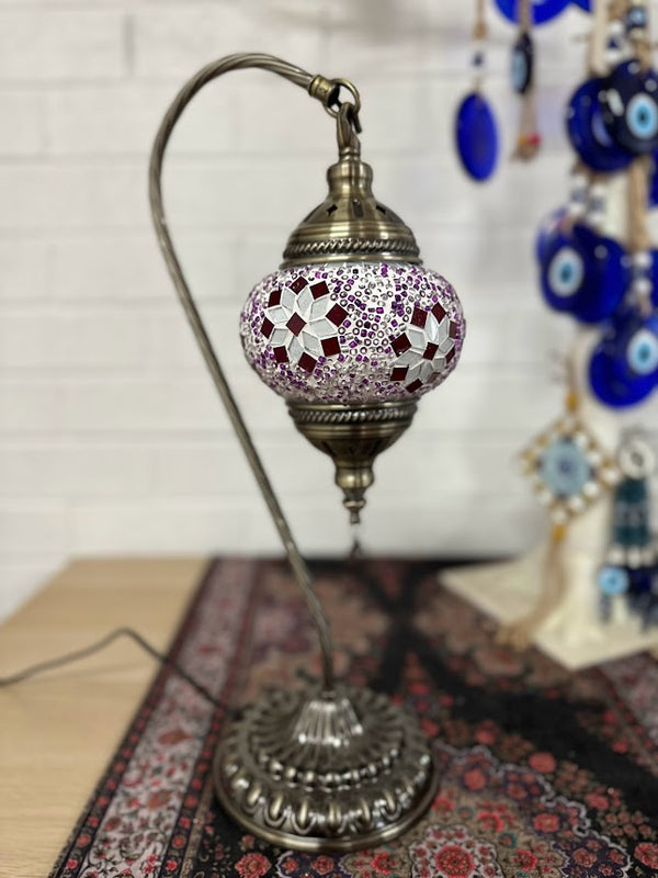 Swan Lamps Mosaics - Pin Red Flower