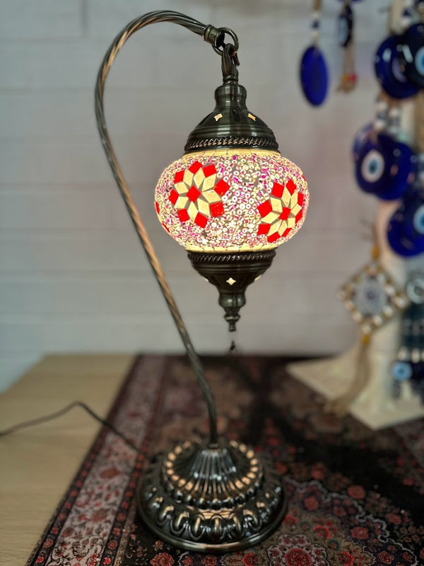 Swan Lamps Mosaics - Pin Red Flower