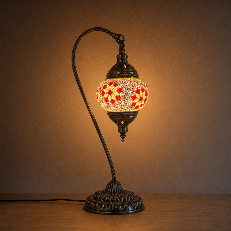 Swan Lamps Mosaics - Pink Red Flower
