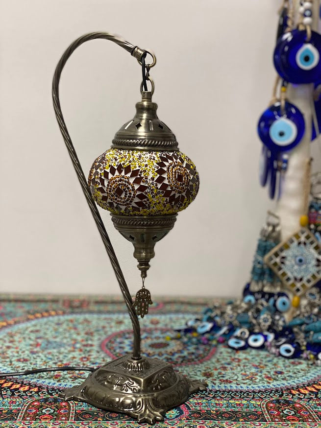 Swan Lamps-  Gold Flower