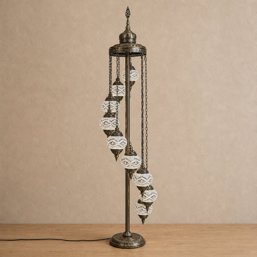 Turkish Floor Lamp with 9 Globes